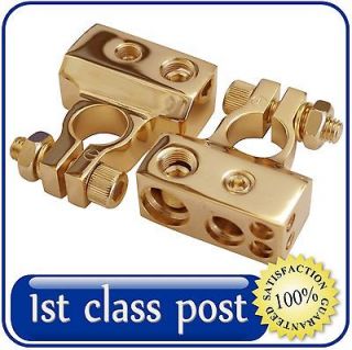 Gold plated battery terminals for audio or marine