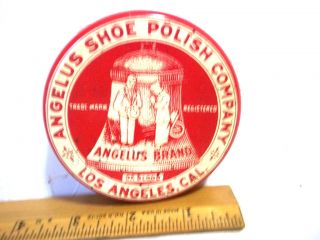 vintage red Angelus Brand Ox Blood Shoe Polish Company Los Angeles