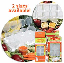 Baby Cubes Individual Baby Food Airtight Freezer Containers w/Storage