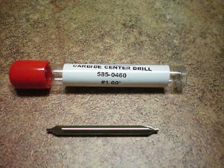 CARBIDE CENTER DRILL #1 60 degree MADE IN USA BEST PRICE on E BAY !!!
