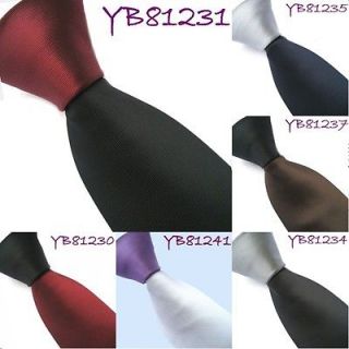 1pc YIBEI Mens Ties Solid Contrast Knot Tie Fabric NeckTie To Match