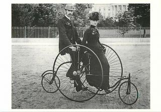 Bicycle Built For Two at White House in c.1890 • Modern Postcard