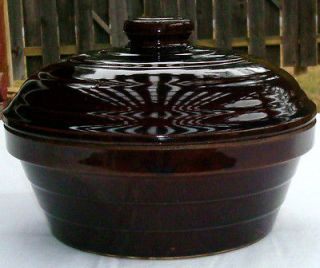 MONMOUTH USA 3 QT OVENPROOF POTTERY COVERED CASSEROLE DISH/BEAN POT