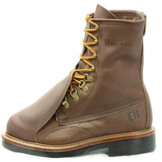 Iron Age Mens Metatarsal protection Leather Boots   Brown