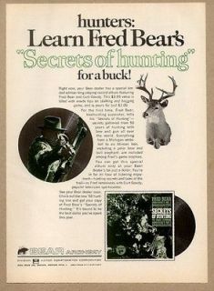 1968 Fred Bear Archery bow arrow hunting Fred & his LP record photo