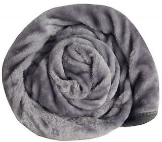 LARGE Silver Grey Mink FUR Blanket Sofa / Bed Throw 200x240