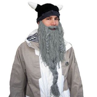Beardhead Beard Hat Barbarian Collection Long    Grey Beard