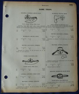 Victor Game Traps, Bear, Beaver Mink, Original Vintage 1930s Union
