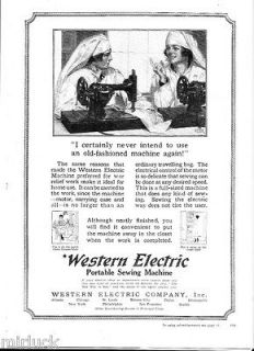 1919 Antique Western Electric Portable Sewing Machine NURSES Herbert