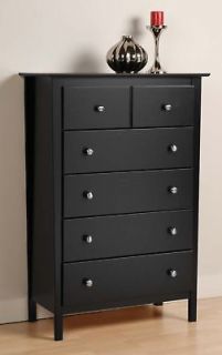 Berkshire 5 Drawer Dresser Chest   Black Furniture NEW
