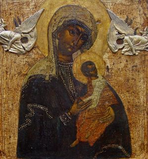 Antique Icon Icons Ikoon Ikona Russian Mother of Passion 18th century