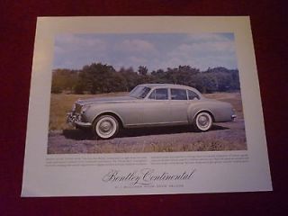 Bentley Continental H.J. Mulliner 4 Door Saloon Original Brochure 1959