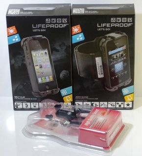 Lifeproof Armband + Life Belt Clip iPhone 4 4S phone case + Stereo
