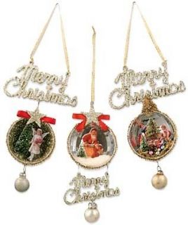 Bethany Lowe Christmas Vintage Dime Store Ornaments Retro Set/3 New