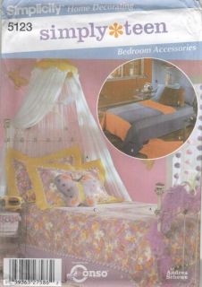 5123 Sewing Pattern Bedroom Accessories for the Teen Canopy Bed