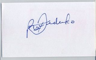 Bernie Federko HOF signed autographed 3 x 5 index card