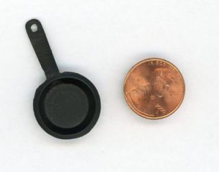 Miniature Dollhouse Small Black Frying Pan / 3/4 dia.A