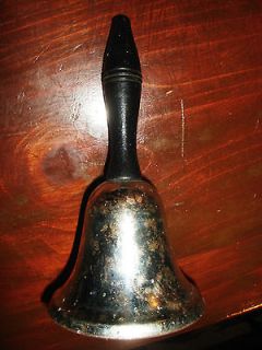 Vintage School Teacher Bell, Original Clapper, 7.5 Bevin Bell