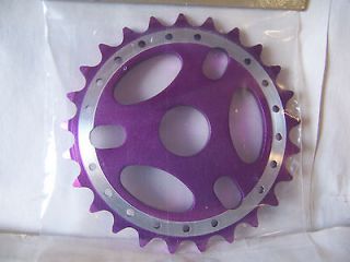 BICYCLE SPROCKET CHAINRING 25T ALLOY PURPLE BMX CRUISER LOWRIDER FIXED