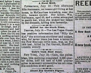 BILLY THE KID Killed by Pat Garrett   James Younger Gang Robbery 1881