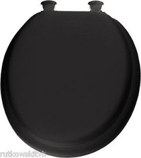 Bemis Mayfair Black Round Soft Padded Wood Core Toilet Seat With