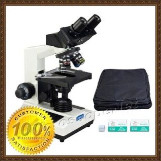 40X 2000X Binocular Microscope with Slides+Cover Slips and Vinyl