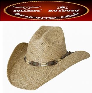NEW Montecarlo Bullhide ROLL DEEP Raffia Western Cowboy Hat NWT