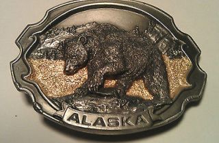 Belt Buckle Alaska Black Bear Siskiyou Buckle Co. 1986 Vintage