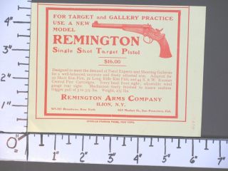 1901 REMINGTON 22 44 Caliber Single Shot Target Pistol magazine Ad gun