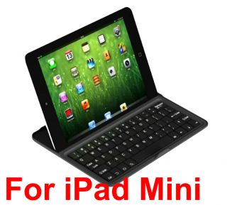 Black Wireless Bluetooth Aluminum Keyboard Cover Case Holder For iPad
