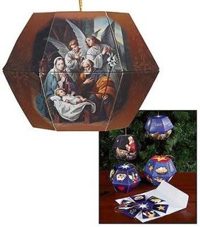 Blessed Art Thou Nativity Manger Pop Up Lantern Ornament Card w