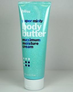 Bliss Limited Edition Super Minty Body Butter 6.7oz Maximum Moisture