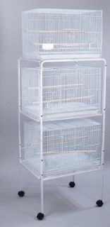 Parakeet Cockatiel Breeding Bird Cage 3 Cages w/. Stand 24x22x70H