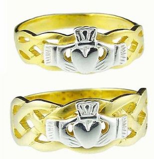 Sterling Silver Celtic Claddagh Band Wedding Ring Set Made sz 10 v