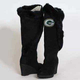 Cuce Shoes Green Bay Packers Womens Cheerleader Boots   Black