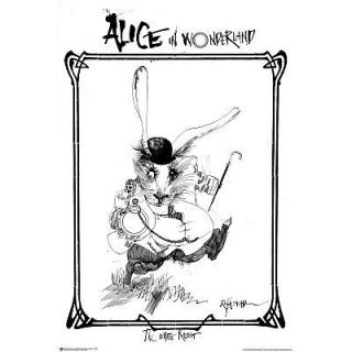 Ralph Steadman Alice in Wonderland White Rabbit POSTER