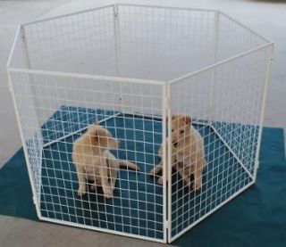 31 Pet Dog Exercise Play Pen Strong Metal with Power Coat in White