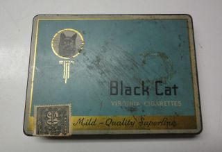 BLACK CAT FLAT 50 CIGARETTE TIN