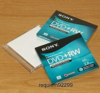 SONY HANDYCAM DPW60DSR2H 3 PACK DVD+RW 60min 2.8GB DOUBLE SIDED/F ACED