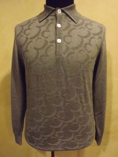 New BILLIONAIRE ITALIAN COUTURE Gray Polo Sweater / Size XLarge / NWT