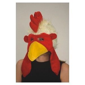 Velvet Chicken Rooster Hat MASK funny halloween bird gag masquerade