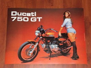 Vintage Ducati Poster, 750 GT the one with that girl