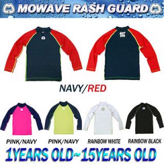 mowave kids rash guard swim wear long sleeve swim shirt top 1 to 15