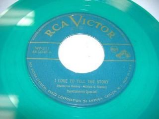 Black Gospel Green Vinyl 45 HARMONEERS QUARTET I Love To Tell The