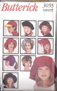 Vintage Sewing Pattern Misses Fashion Hats 9 styles 3055 OOP HTF