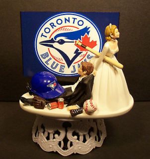 TORONTO BLUE JAYS BASEBALL Bride & Groom WEDDING CAKE TOPPER SPORTS