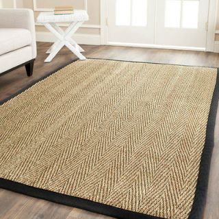 Hand woven Sisal Natural/ Red Seagrass Rug (6 x 9)