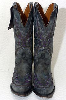 LUCCHESE Womens M3568 Boots in Grey Plato/Purple Sz 10