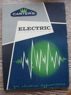 Vintage Carters Electric Typewriter Carbon Paper in Box 1960