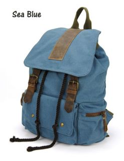 Real Horse Leather Backpack School Book Rucksack Hiking Shoulder Bag